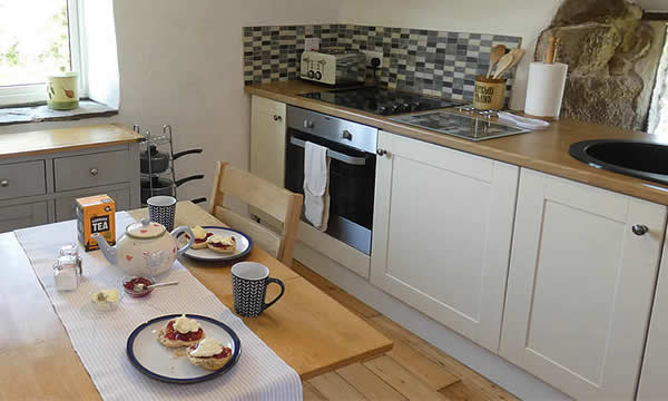 Kitchen in Field View Cottage